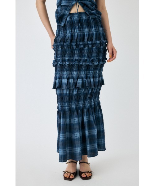 MOUSSY（マウジー）の「【セットアップ対応】SHIRRING LONG スカート（スカート・レディース・ブラック/ホワイト/ブルー系その他・1/2）」の7枚目の写真