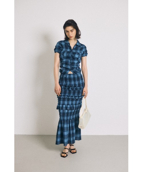 MOUSSY（マウジー）の「【セットアップ対応】SHIRRING LONG スカート（スカート・レディース・ブラック/ホワイト/ブルー系その他・1/2）」の20枚目の写真