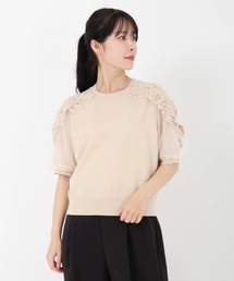 STRAWBERRY-FIELDS | ポーツポリー_チュール*レースバルーンスリーブニット(ニット/セーター)