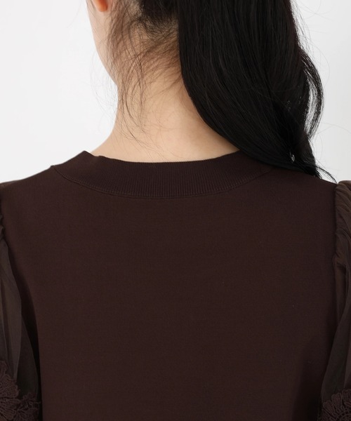 STRAWBERRY-FIELDS（ストロベリーフィールズ）の「ポーツポリー_チュール*レースバルーンスリーブニット（ニット/セーター・レディース・ブラウン/ベージュ・2）」の12枚目の写真