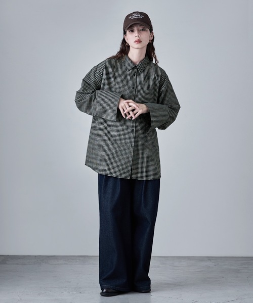 美品✨ワイズ　 ブラウス　チェック　ウール オーバーサイズ　ドレープ 美品✨ワイズ ブラウス チェック ウール オーバーサイズ