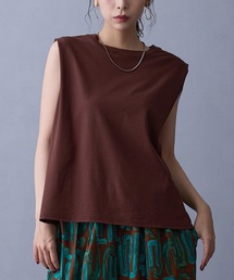 NICOLE white | バック柄プリントスリーブレスTシャツ(Tシャツ/カットソー)