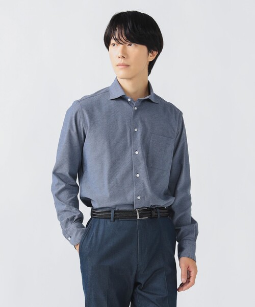 BEAMS HEART（ビームスハート）の「アルビニ カラミ カッタウェイカラー シャツ（シャツ/ブラウス・メンズ・ホワイト/ネイビー/サックスブルー・MEDIUM/SMALL/LARGE/X-LARGE）」の2枚目の写真