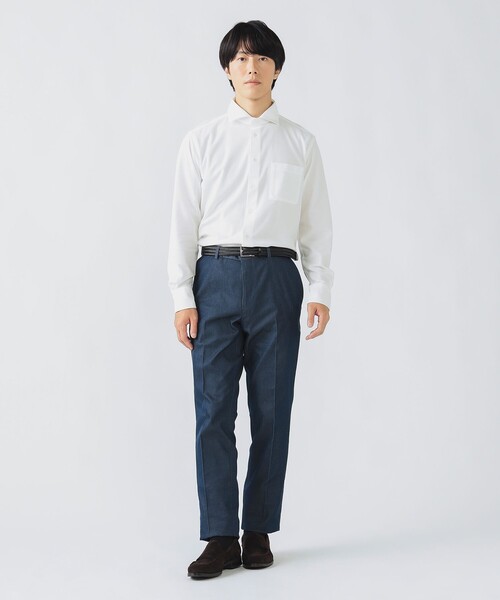 BEAMS HEART（ビームスハート）の「アルビニ カラミ カッタウェイカラー シャツ（シャツ/ブラウス・メンズ・ホワイト/ネイビー/サックスブルー・MEDIUM/SMALL/LARGE/X-LARGE）」の4枚目の写真