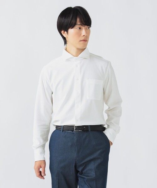 BEAMS HEART（ビームスハート）の「アルビニ カラミ カッタウェイカラー シャツ（シャツ/ブラウス・メンズ・ホワイト/ネイビー/サックスブルー・MEDIUM/SMALL/LARGE/X-LARGE）」の6枚目の写真