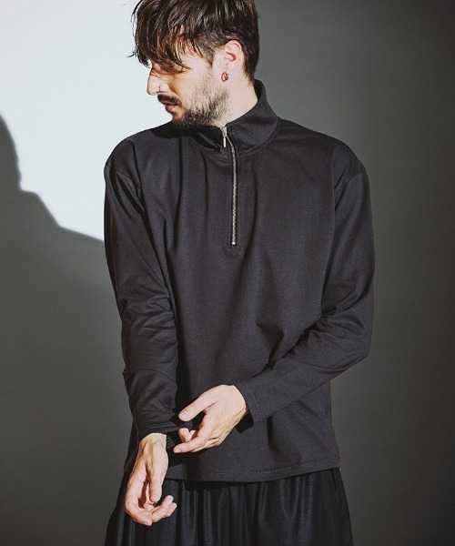 NO ID.（ノーアイディ）の「mlt5344-ﾊｰﾌZIP-BIG-PO プルオーバー（Tシャツ/カットソー・メンズ・ホワイト/グレー/ブラック・2/1）」の12枚目の写真