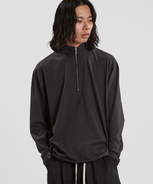 NO ID.（ノーアイディ）の「mlt5344-ﾊｰﾌZIP-BIG-PO プルオーバー（Tシャツ/カットソー・メンズ・ホワイト/グレー/ブラック・2/1）」の7枚目の写真