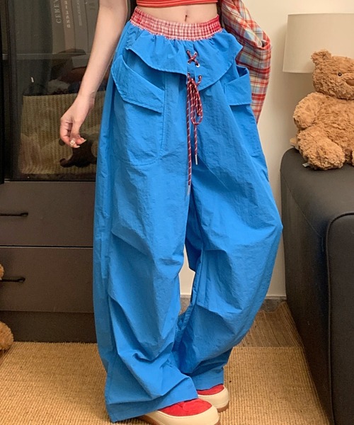 Aelina(エリナ)の「ドローストリングパッチワークパンツ(その他パンツ・レディース・ベージュ/オレンジ/ブルー・S/M/L)」の18枚目の写真