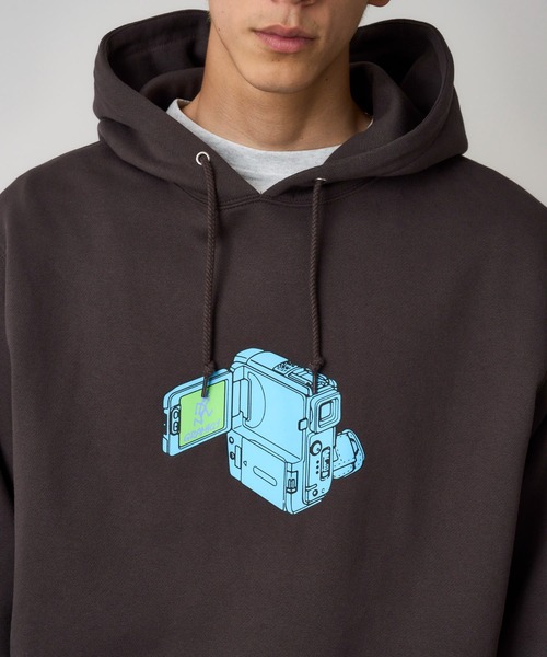 Gramicci（グラミチ）の「CAMCORDER HOODED SWEATSHIRT｜カムコーダーフーデッドスウェットシャツ（パーカー・メンズ・ヘザーグレー/ダークブラウン系/ダークネイビー・L/XXL/M/XL/S）」の3枚目の写真