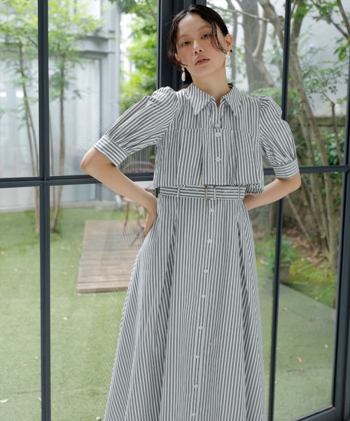 AND COUTURE（アンドクチュール）の「ビスチェ切替ストライプシャツ