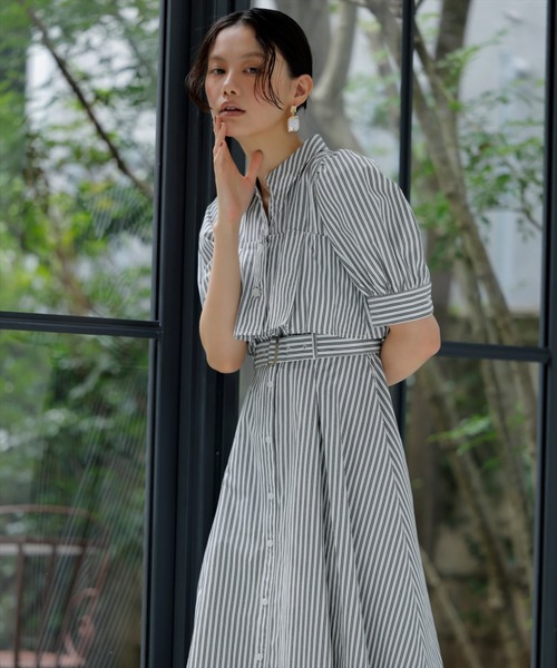 AND COUTURE（アンドクチュール）の「ビスチェ切替ストライプシャツ