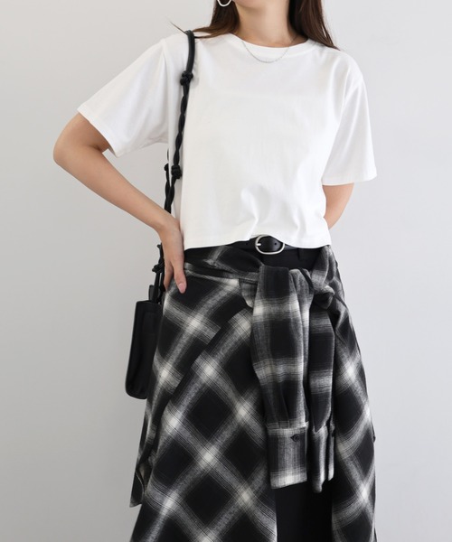 andme(アンドミー)の「2wayチェックシャツブラウス/キャミソールビスチェ(シャツ/ブラウス・レディース・ブラック/オフホワイト/ブラウン・FREE)」の4枚目の写真