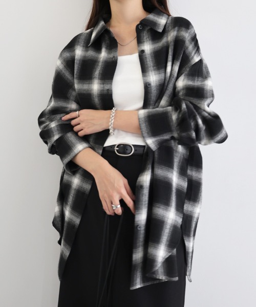 andme(アンドミー)の「2wayチェックシャツブラウス/キャミソールビスチェ(シャツ/ブラウス・レディース・ブラック/オフホワイト/ブラウン・FREE)」の18枚目の写真