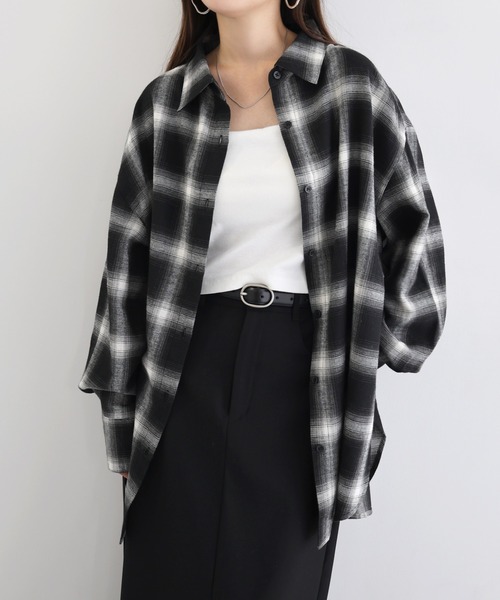 andme(アンドミー)の「2wayチェックシャツブラウス/キャミソールビスチェ(シャツ/ブラウス・レディース・ブラック/オフホワイト/ブラウン・FREE)」の19枚目の写真