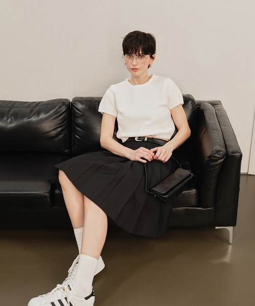 GENERAL IDEA（ジェネラルアイデア）の「GENERAL IDEA/ジェネラルアイディア bold cotton half knit 半袖ニット（ニット/セーター・レディース・ブルー/ホワイト/レッド・L/M/S）」の9枚目の写真