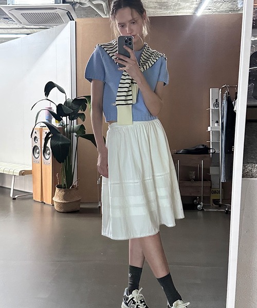 GENERAL IDEA（ジェネラルアイデア）の「GENERAL IDEA/ジェネラルアイディア bold cotton half knit 半袖ニット（ニット/セーター・レディース・ブルー/ホワイト/レッド・L/M/S）」の16枚目の写真