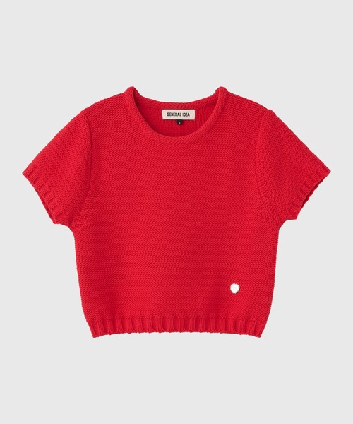 GENERAL IDEA（ジェネラルアイデア）の「GENERAL IDEA/ジェネラルアイディア bold cotton half knit 半袖ニット（ニット/セーター・レディース・ブルー/ホワイト/レッド・L/M/S）」の22枚目の写真