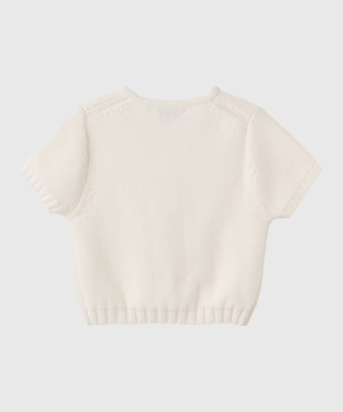 GENERAL IDEA（ジェネラルアイデア）の「GENERAL IDEA/ジェネラルアイディア bold cotton half knit 半袖ニット（ニット/セーター・レディース・ブルー/ホワイト/レッド・L/M/S）」の5枚目の写真