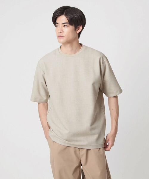 green label relaxing（グリーンレーベルリラクシング）の「KIVANC クルーネック Tシャツ -ストレッチ-（Tシャツ/カットソー・メンズ・ブラック/ベージュ/ナチュラル・S/L/XL/M）」の3枚目の写真