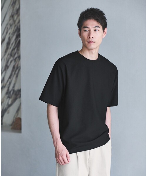 green label relaxing（グリーンレーベルリラクシング）の「KIVANC クルーネック Tシャツ -ストレッチ-（Tシャツ/カットソー・メンズ・ブラック/ベージュ/ナチュラル・S/L/XL/M）」の2枚目の写真