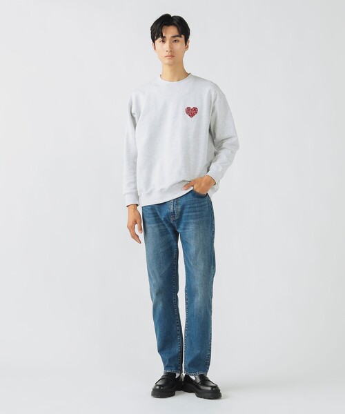 BEAMS HEART(ビームスハート)の「【ユニセックス】ハート スター ワンポイント スウェット(スウェット・メンズ・グレー/チャコールグレー・SMALL/MEDIUM/LARGE)」の4枚目の写真