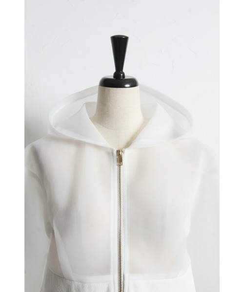 &. NOSTALGIA（アンドドットノスタルジア）の「シアーボンディングクロップドパーカー（パーカー・レディース・ブラック/ホワイト・M）」の3枚目の写真