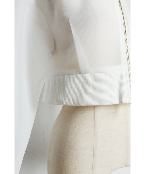 &. NOSTALGIA（アンドドットノスタルジア）の「シアーボンディングクロップドパーカー（パーカー・レディース・ブラック/ホワイト・M）」の6枚目の写真