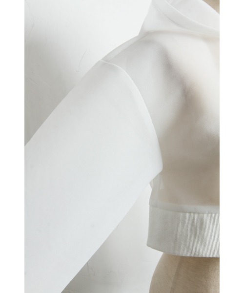 &. NOSTALGIA（アンドドットノスタルジア）の「シアーボンディングクロップドパーカー（パーカー・レディース・ブラック/ホワイト・M）」の8枚目の写真