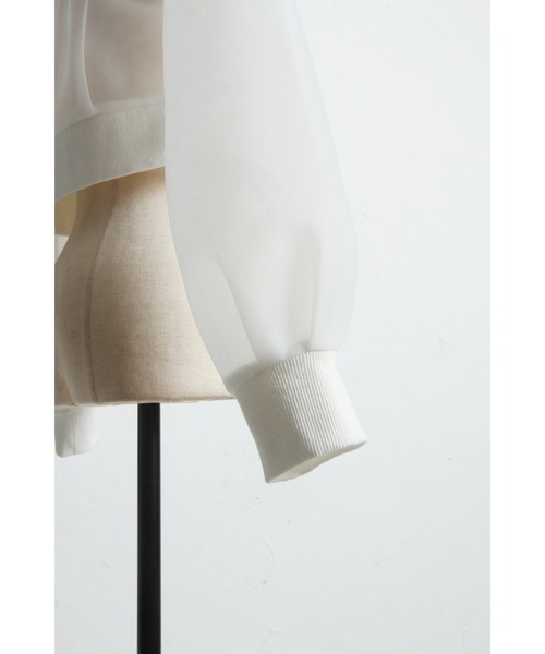 &. NOSTALGIA（アンドドットノスタルジア）の「シアーボンディングクロップドパーカー（パーカー・レディース・ブラック/ホワイト・M）」の9枚目の写真