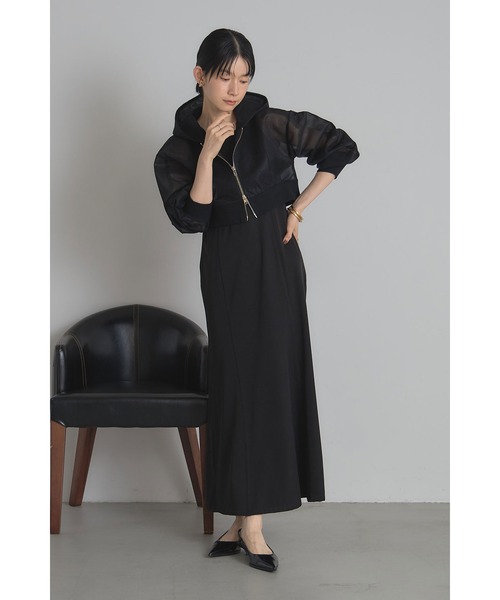 &. NOSTALGIA（アンドドットノスタルジア）の「シアーボンディングクロップドパーカー（パーカー・レディース・ブラック/ホワイト・M）」の21枚目の写真