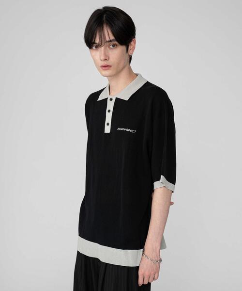 BROWNY(ブラウニー)の「BROWNY/ワンポイントニットポロシャツ(ニット/セーター・メンズ・ブラック/ライトグレー・MEDIUM/LARGE)」の3枚目の写真