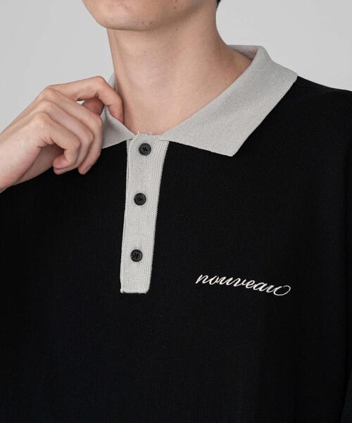 BROWNY(ブラウニー)の「BROWNY/ワンポイントニットポロシャツ(ニット/セーター・メンズ・ブラック/ライトグレー・MEDIUM/LARGE)」の7枚目の写真