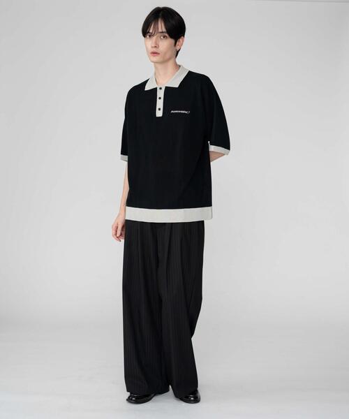 BROWNY(ブラウニー)の「BROWNY/ワンポイントニットポロシャツ(ニット/セーター・メンズ・ブラック/ライトグレー・MEDIUM/LARGE)」の12枚目の写真