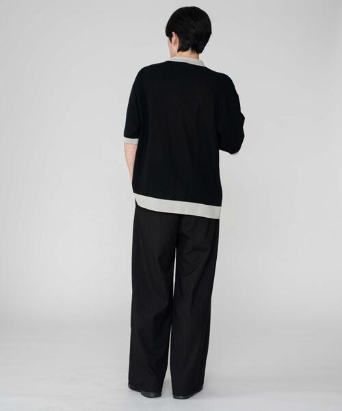 BROWNY(ブラウニー)の「BROWNY/ワンポイントニットポロシャツ(ニット/セーター・メンズ・ブラック/ライトグレー・MEDIUM/LARGE)」の14枚目の写真