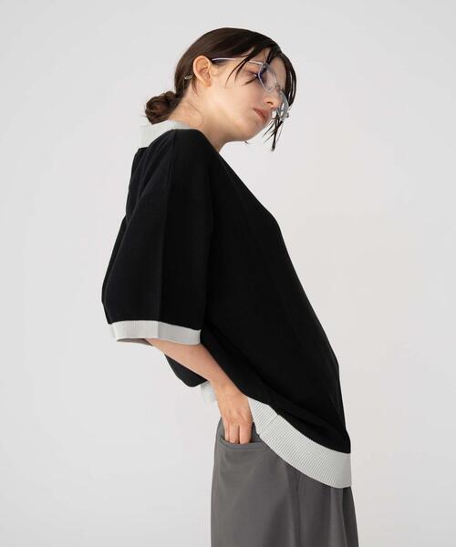 BROWNY(ブラウニー)の「BROWNY/ワンポイントニットポロシャツ(ニット/セーター・メンズ・ブラック/ライトグレー・MEDIUM/LARGE)」の16枚目の写真