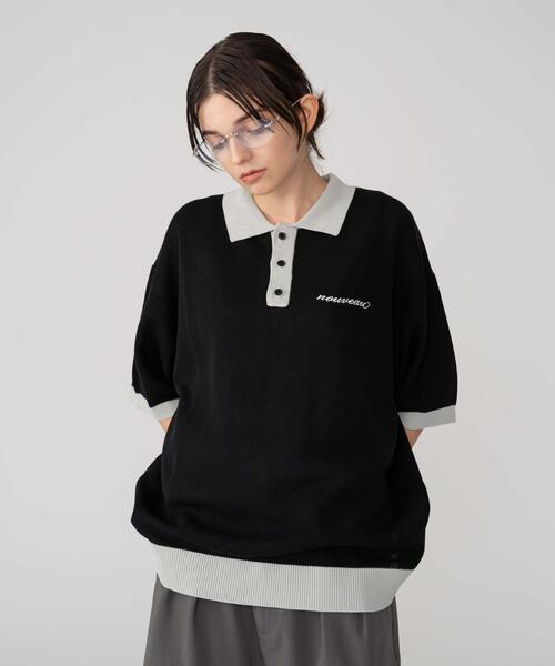 BROWNY(ブラウニー)の「BROWNY/ワンポイントニットポロシャツ(ニット/セーター・メンズ・ブラック/ライトグレー・MEDIUM/LARGE)」の17枚目の写真
