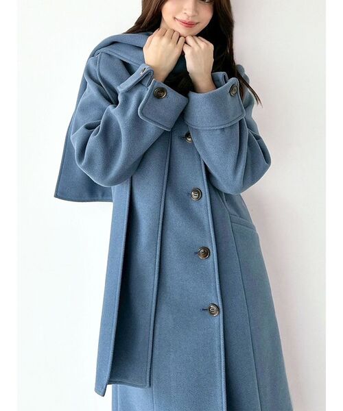 RESEXXY（リゼクシー）の「ウィンタースカーフコート（その他アウター・レディース・チャコールグレー/ブルー/ベージュ・FREE）」の3枚目の写真