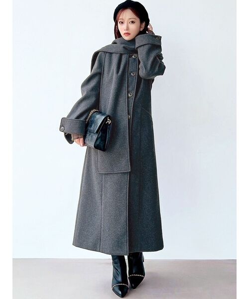 RESEXXY（リゼクシー）の「ウィンタースカーフコート（その他アウター・レディース・チャコールグレー/ブルー/ベージュ・FREE）」の21枚目の写真