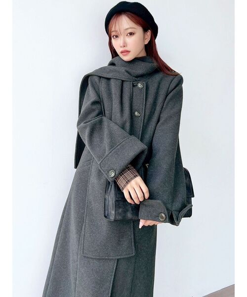 RESEXXY（リゼクシー）の「ウィンタースカーフコート（その他アウター・レディース・チャコールグレー/ブルー/ベージュ・FREE）」の22枚目の写真