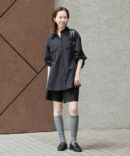 JOURNAL STANDARD（ジャーナルスタンダード）の「Vintage Twill BK Slit シャツ（シャツ/ブラウス・レディース・カーキ/ブラック・FREE）」の20枚目の写真