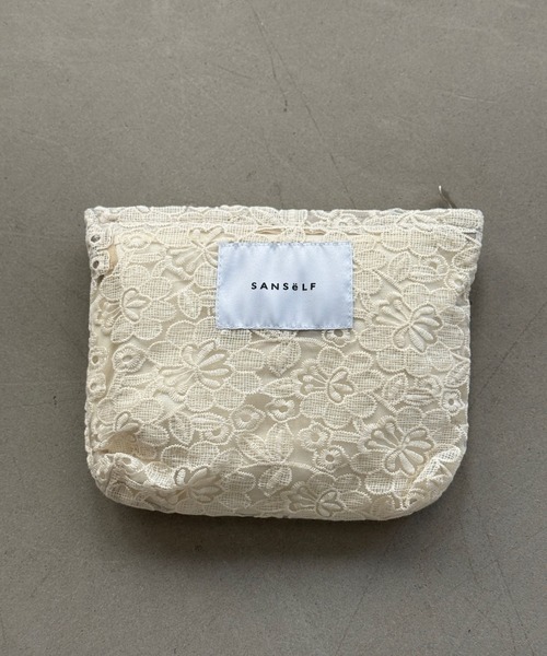 SANSeLF(サンセルフ)の「【SANSeLF】 レースフラワー柄 コットンポーチ ジップ saa25a062(ポーチ・レディース・A/C/B・FREE)」の4枚目の写真