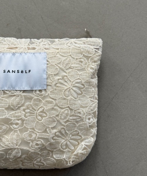 SANSeLF(サンセルフ)の「【SANSeLF】 レースフラワー柄 コットンポーチ ジップ saa25a062(ポーチ・レディース・A/C/B・FREE)」の6枚目の写真