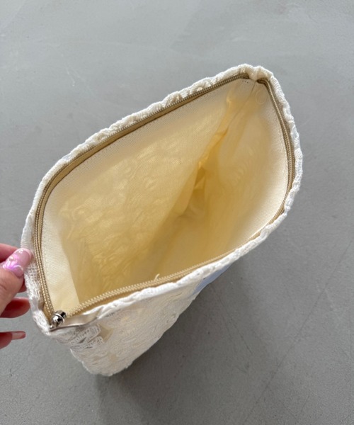 SANSeLF(サンセルフ)の「【SANSeLF】 レースフラワー柄 コットンポーチ ジップ saa25a062(ポーチ・レディース・A/C/B・FREE)」の11枚目の写真