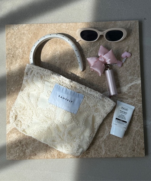 SANSeLF(サンセルフ)の「【SANSeLF】 レースフラワー柄 コットンポーチ ジップ saa25a062(ポーチ・レディース・A/C/B・FREE)」の13枚目の写真