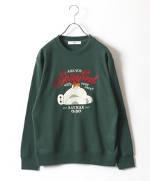 USA製⭐ディズニー ミッキー スウェット トレーナー キャラ刺繍 緑色 XL Disney - 90年代 Disney ディズニー MICKEY&CO. ミッキーマウス