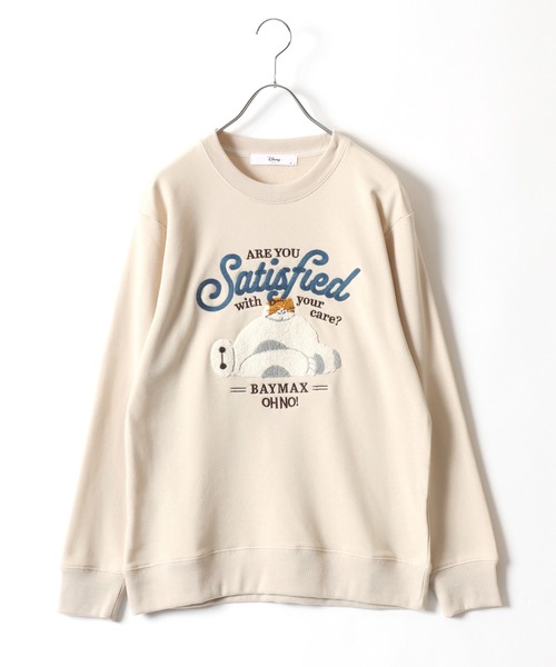 Disney（ディズニー）の「Disney（ディズニー）キャラクター刺繍＆サガラ刺繍スウェットトレーナー/ミッキーマウス/ミニーマウス/ベイマックス＆モチ（スウェット・レディース・ベージュ/グレー系その他/ダークグレー/マスタード/ワイン/クリーム/グリーン/オレンジ・M/L）」の13枚目の写真