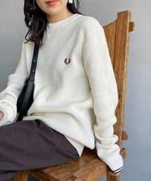 FRED PERRY フレッドペリー 長袖ニットセーター カットソー アイボリー ニットポロ フレッドペリー トップス ポロシャツ 長袖 KNITTED