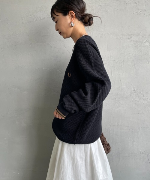 3310【人気ブラック・美品】フレッドペリー 刺繍ロゴ ウール カーディガン 即完売モデル】フレッドペリー カーディガン 刺繍ロゴ 人気ブラック S