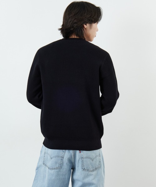 FRED PERRY/フレッドペリー] ワンポイントロゴ刺繍 ワッフルクルー