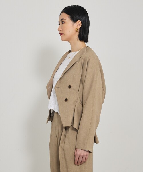 qualite（カリテ）の「【セットアップ対応】ツイードカーデジャケット/秋服/冬服/オフィスカジュアル（テーラードジャケット・レディース・ベージュ/グレー・36/38）」の13枚目の写真